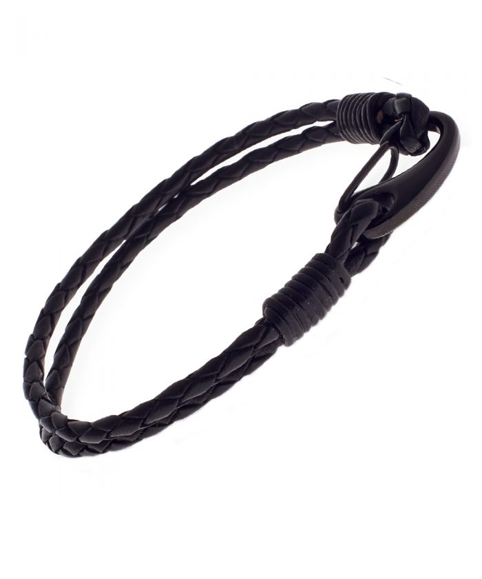 Babette Wasserman Black Demon Lobster Leather Bracelet