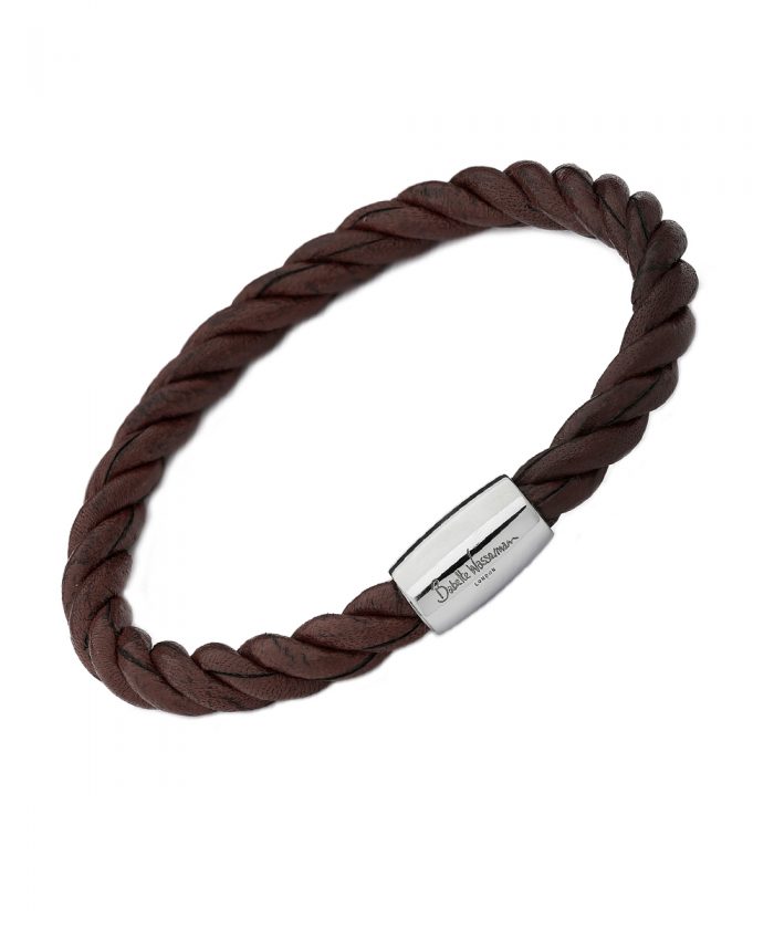 Babette Wasserman Brown Twist Leather Bracelet