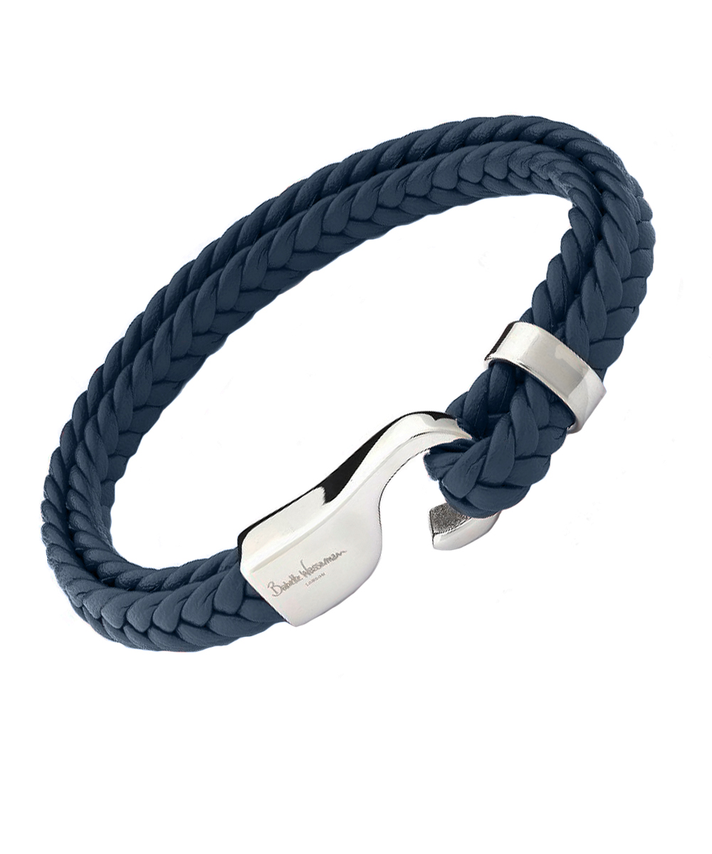 Babette Wasserman Navy Marine Leather Bracelet
