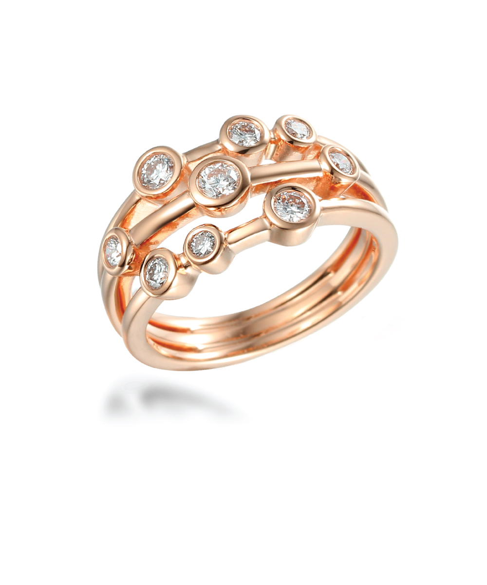 Rose Gold & Diamond Bubble Cocktail Ring