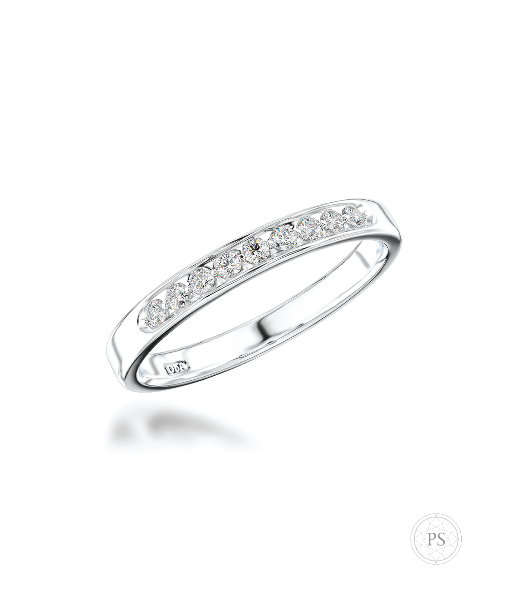 0.14ct Slim Diamond Set Wedding Band