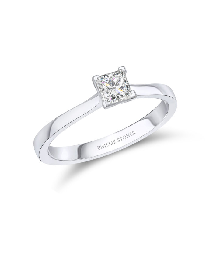 0.30ct Princess Cut Slim Engagement Ring - Phillip Stoner The Jeweller