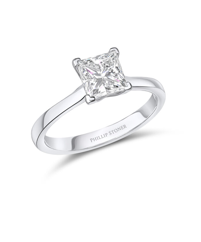 1ct Princess Cut Slim Engagement Ring - Phillip Stoner The Jeweller