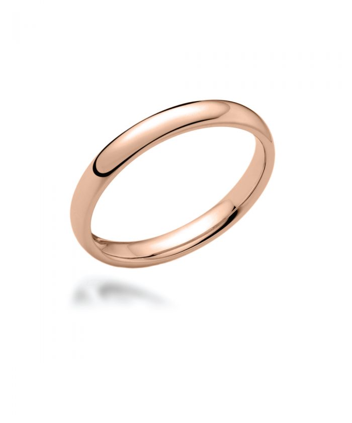 2mm 18ct Rose Gold Court Shaped Wedding Band