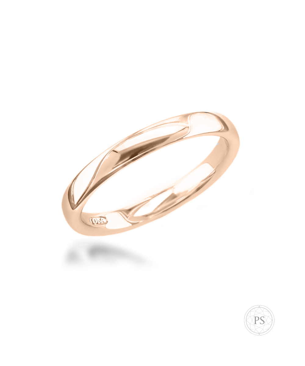 3mm 18ct Rose Gold Wedding Band