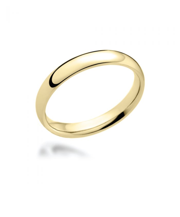 3mm 18ct Yellow Gold Court Shaped Wedding Band