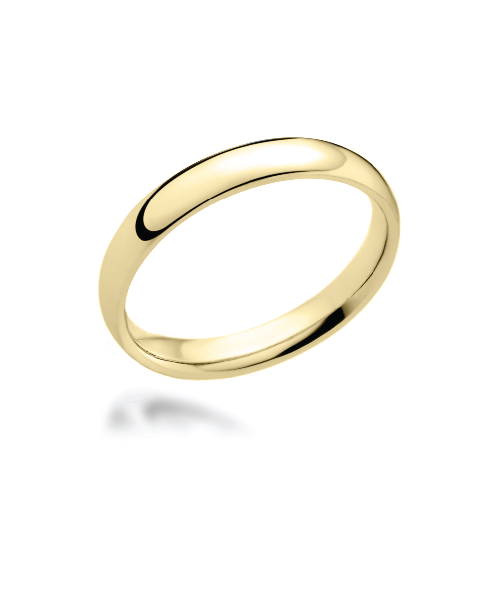 3mm 18ct Yellow Gold Court Shaped Wedding Band
