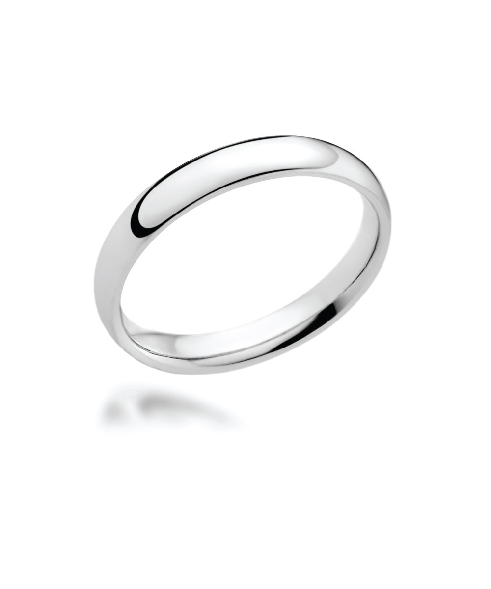 3mm Platinum Court Shaped Wedding Band