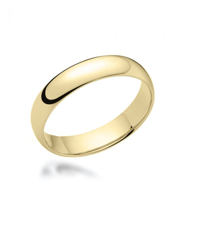 4mm 18ct Yellow Gold Court Shaped Wedding Band