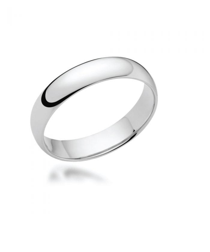 4mm Platinum Court Shaped Wedding Band