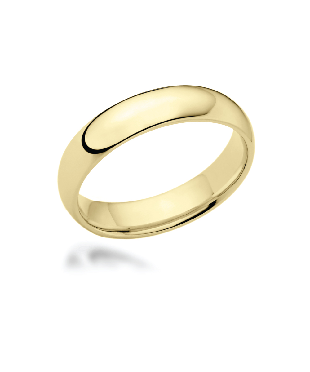 5mm 18ct Yellow Gold Court Shaped Wedding Band