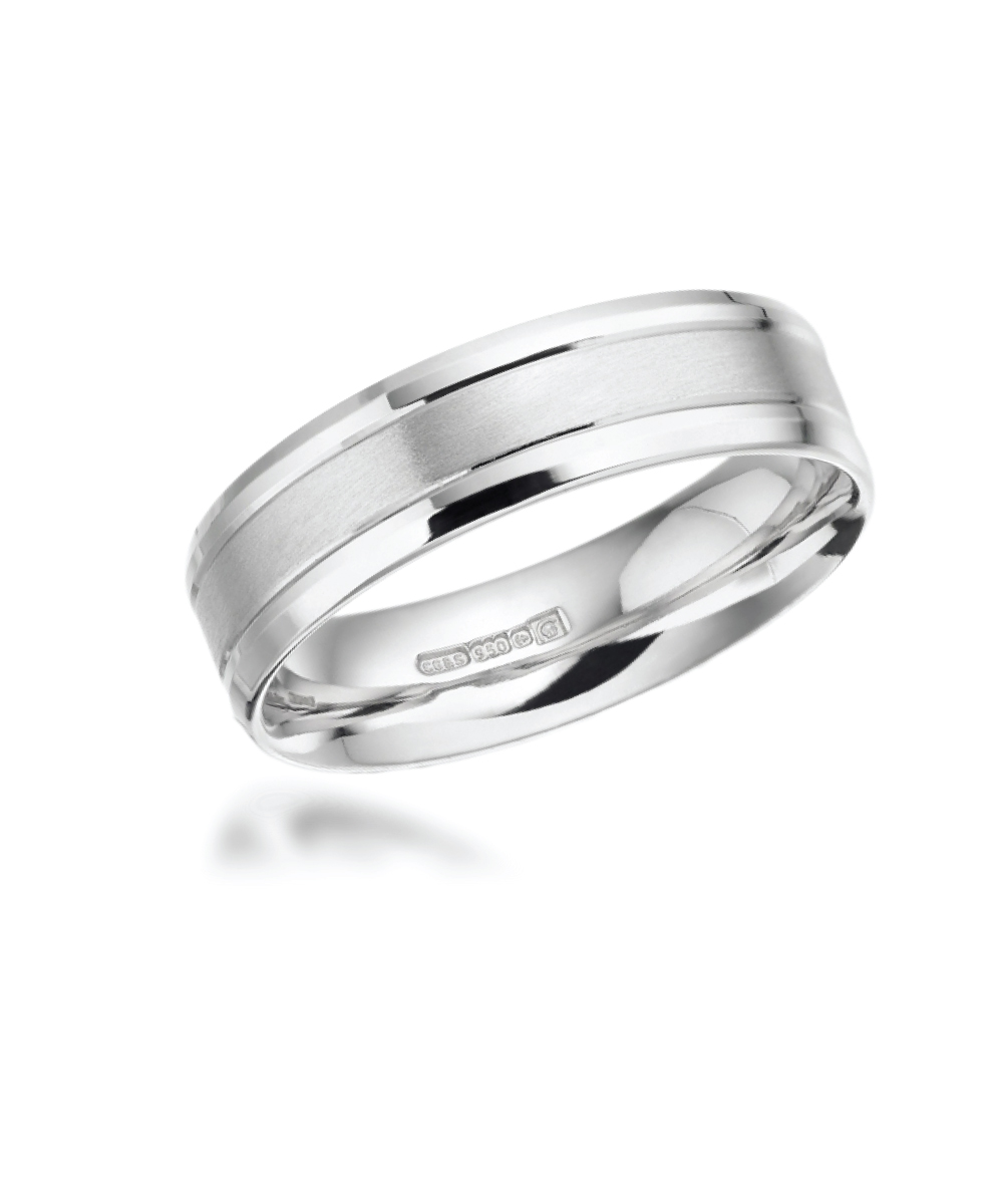 5mm Matt Gents Wedding Band with Polished Edges