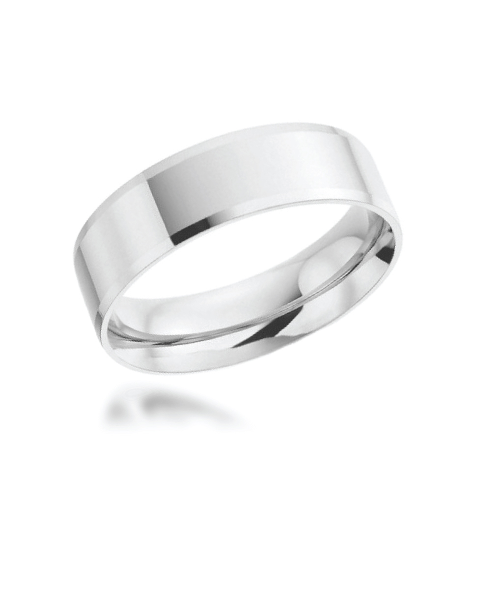 5mm Platinum Bevelled Edge Wedding Band