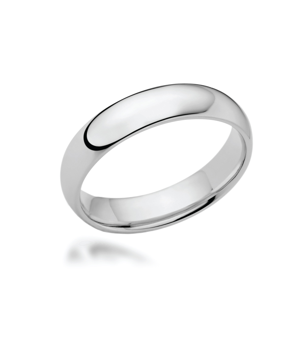 5mm Platinum Court Shaped Wedding Band