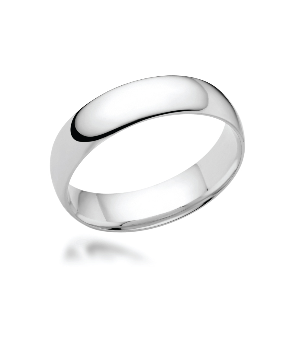 6mm Court Shaped Wedding Band Platinum Phillip Stoner