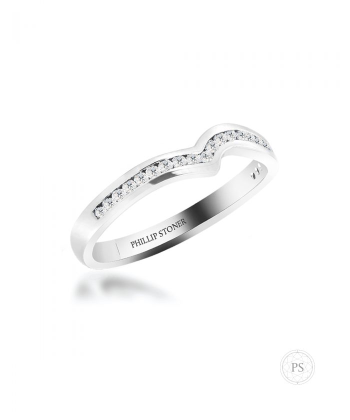 Platinum Channel Twist Shaped Wedding Band