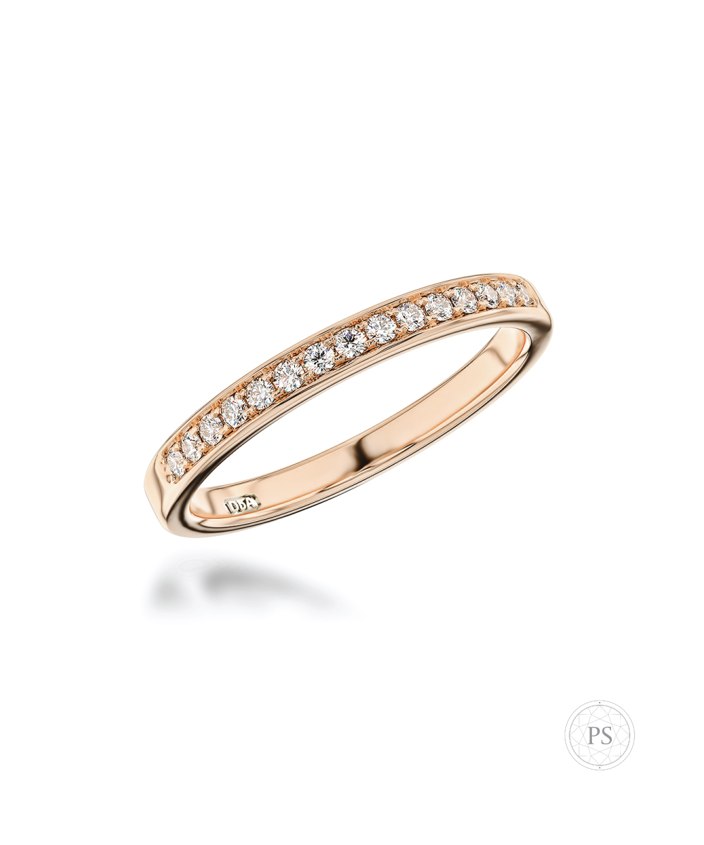 Rose Gold Pavé Set Diamond Band