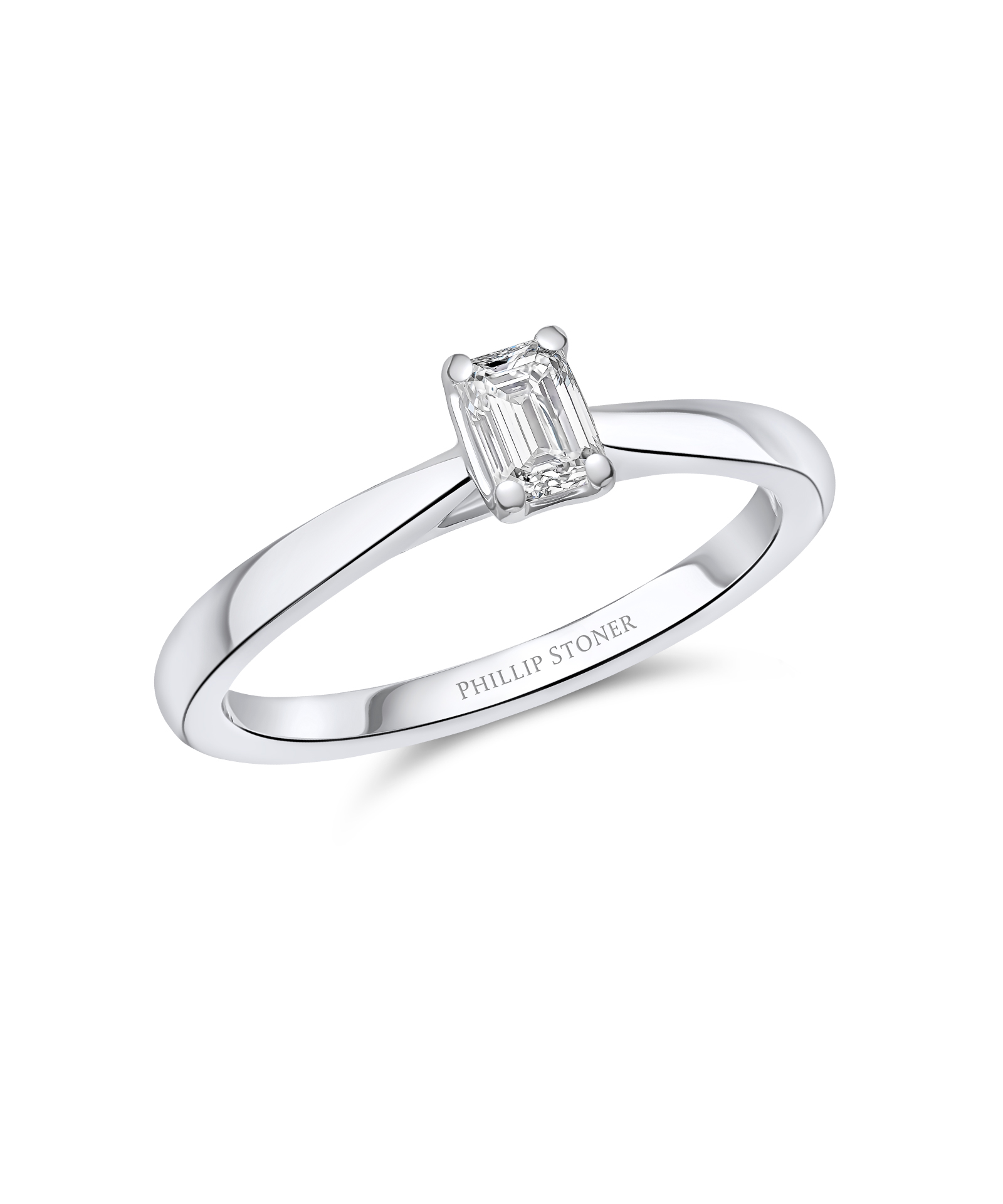 0.30ct Emerald Cut Diamond Solitaire Engagement Ring - Phillip Stoner The Jeweller