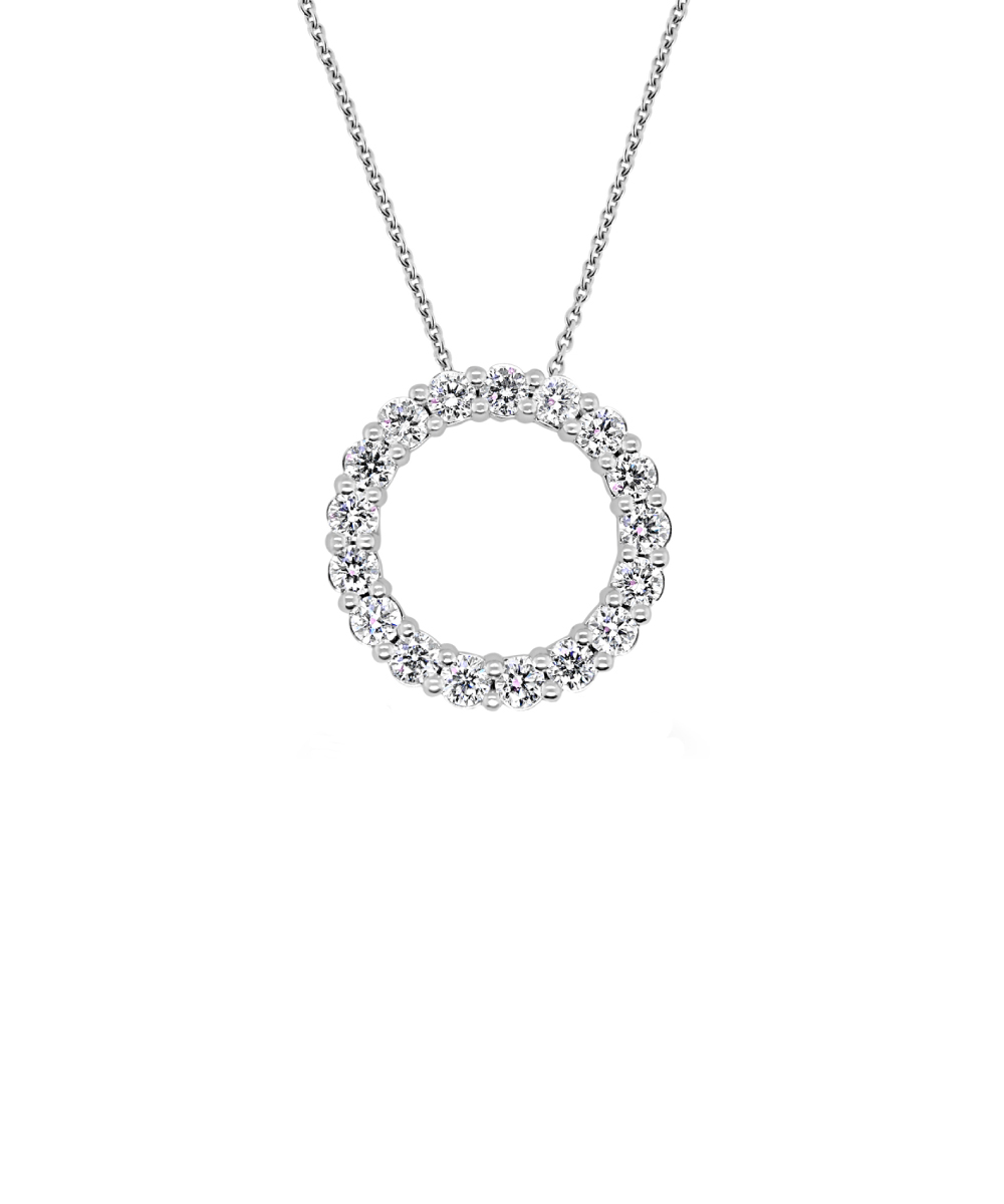 0.75ct White Gold & Diamond Circle Pendant