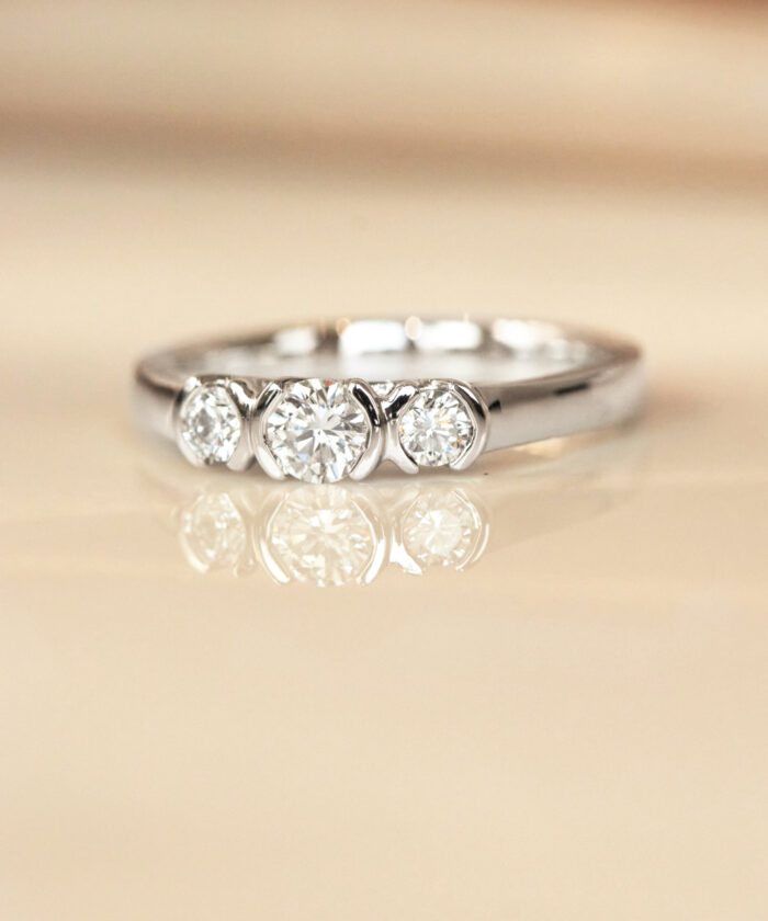 Platinum Three Stone Diamond Eternity Ring