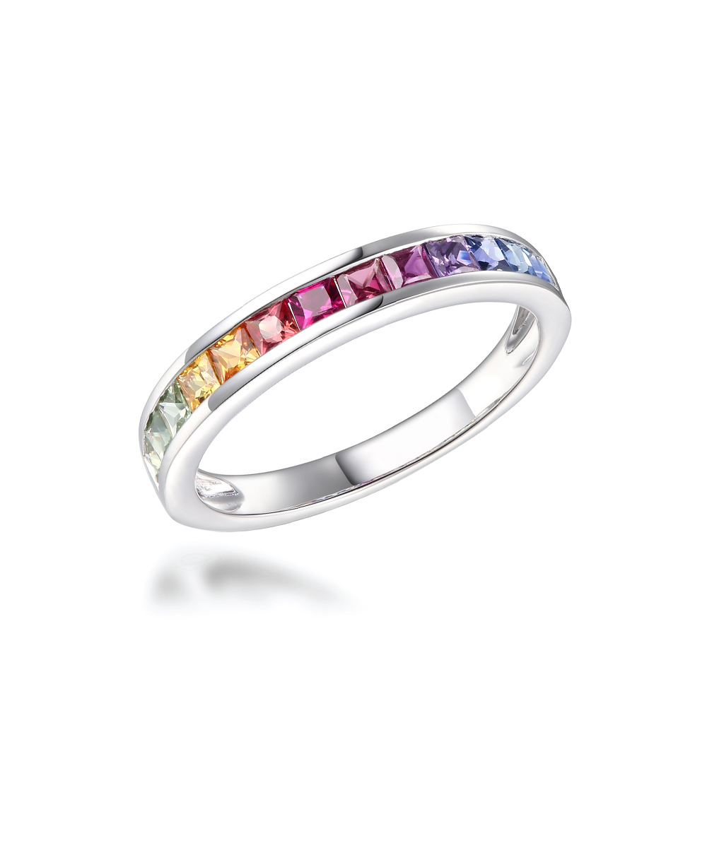 Rainbow Sapphire Eternity Ring - Phillip Stoner The Jeweller