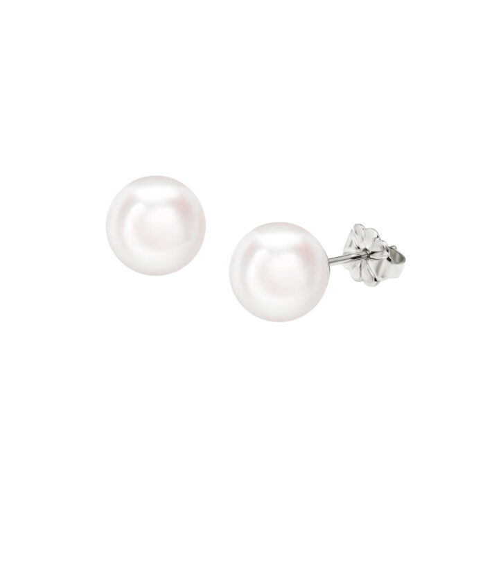 18ct White Gold Akoya Pearl Studs