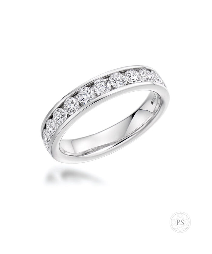 1ct Channel Set Round Brilliant Cut Diamond Eternity Ring