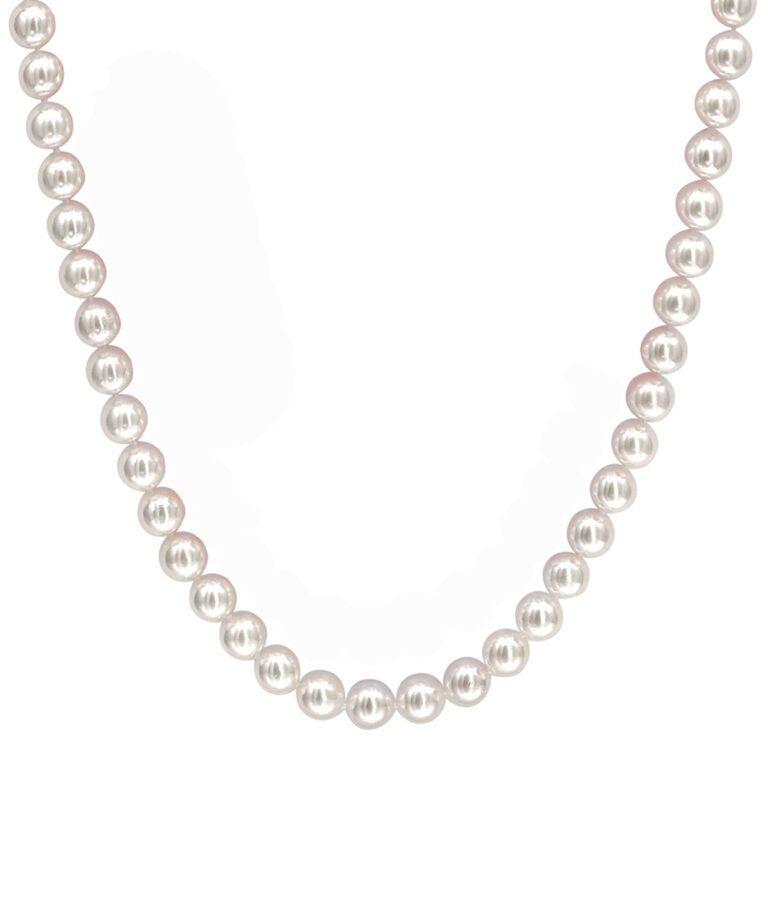 White Gold Akoya Pearl Necklaces Phillip Stoner The Jeweller