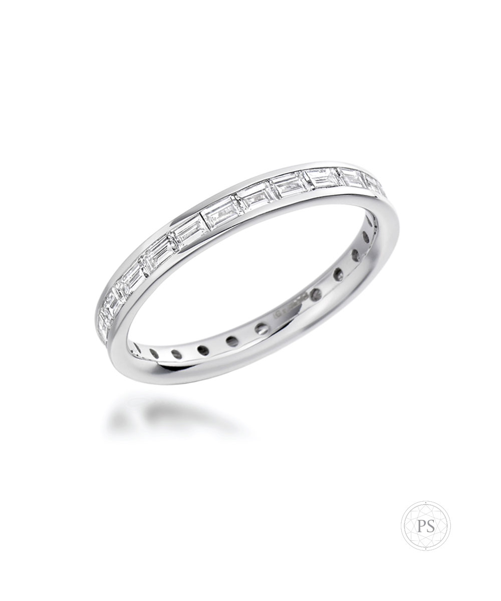 Fully Channel Set Baguette Cut Diamond Eternity Band