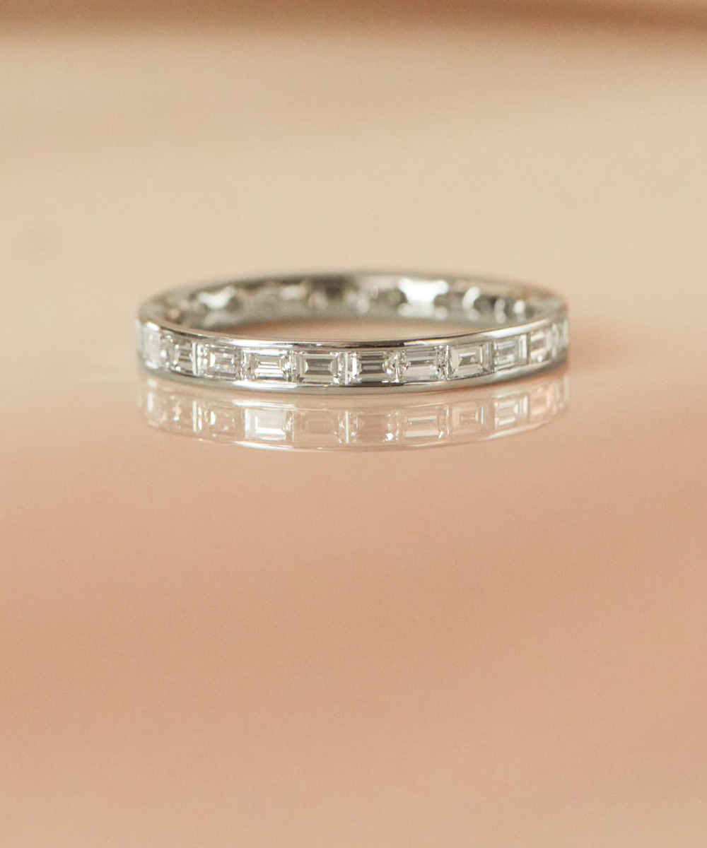 Fully Channel Set Baguette Cut Diamond Eternity Ring