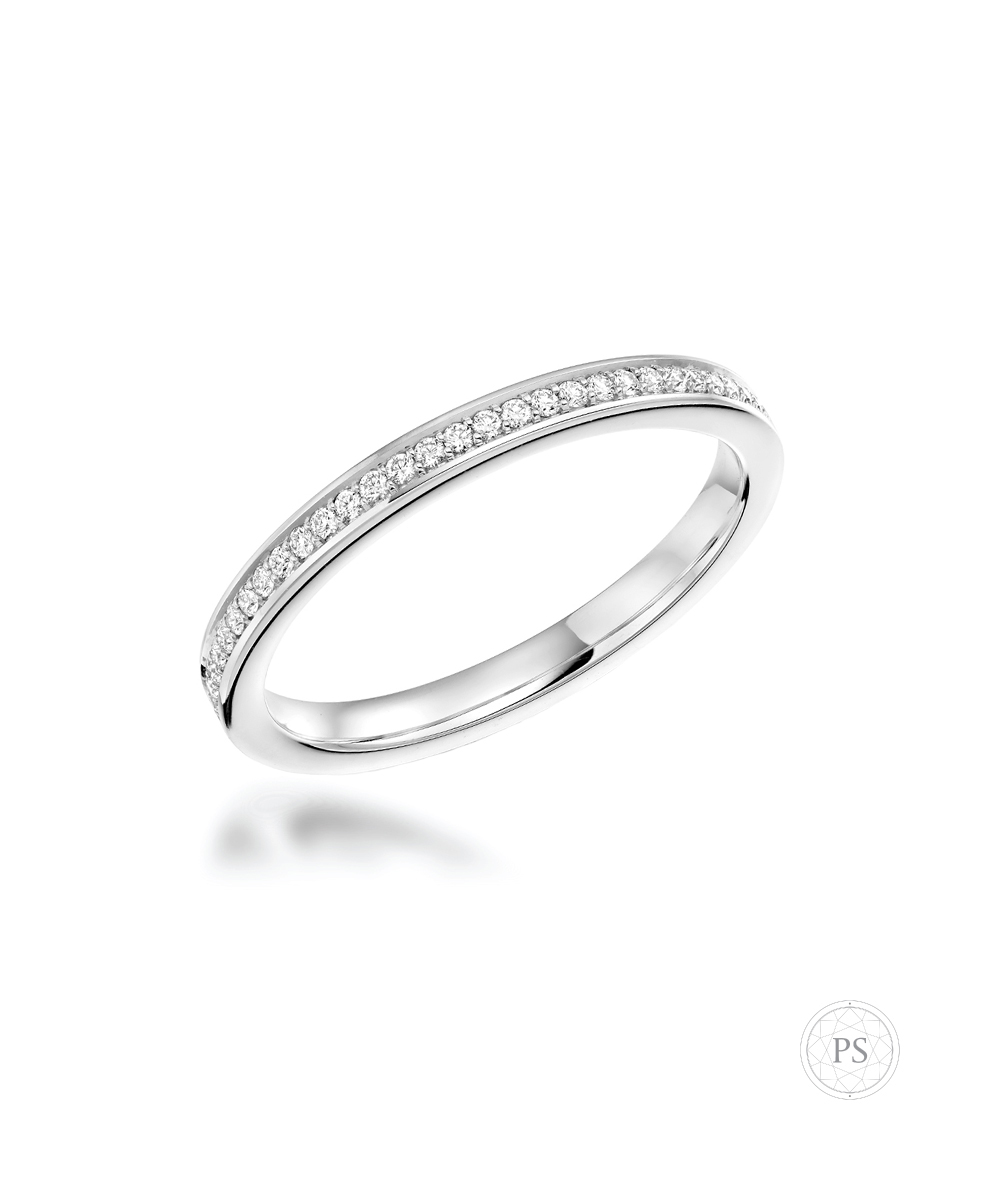 Luxe Flat Pavé Set Diamond Eternity Band