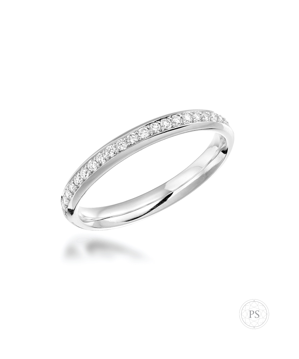 Luxury Rounded Pavé Set Diamond Wedding Ring