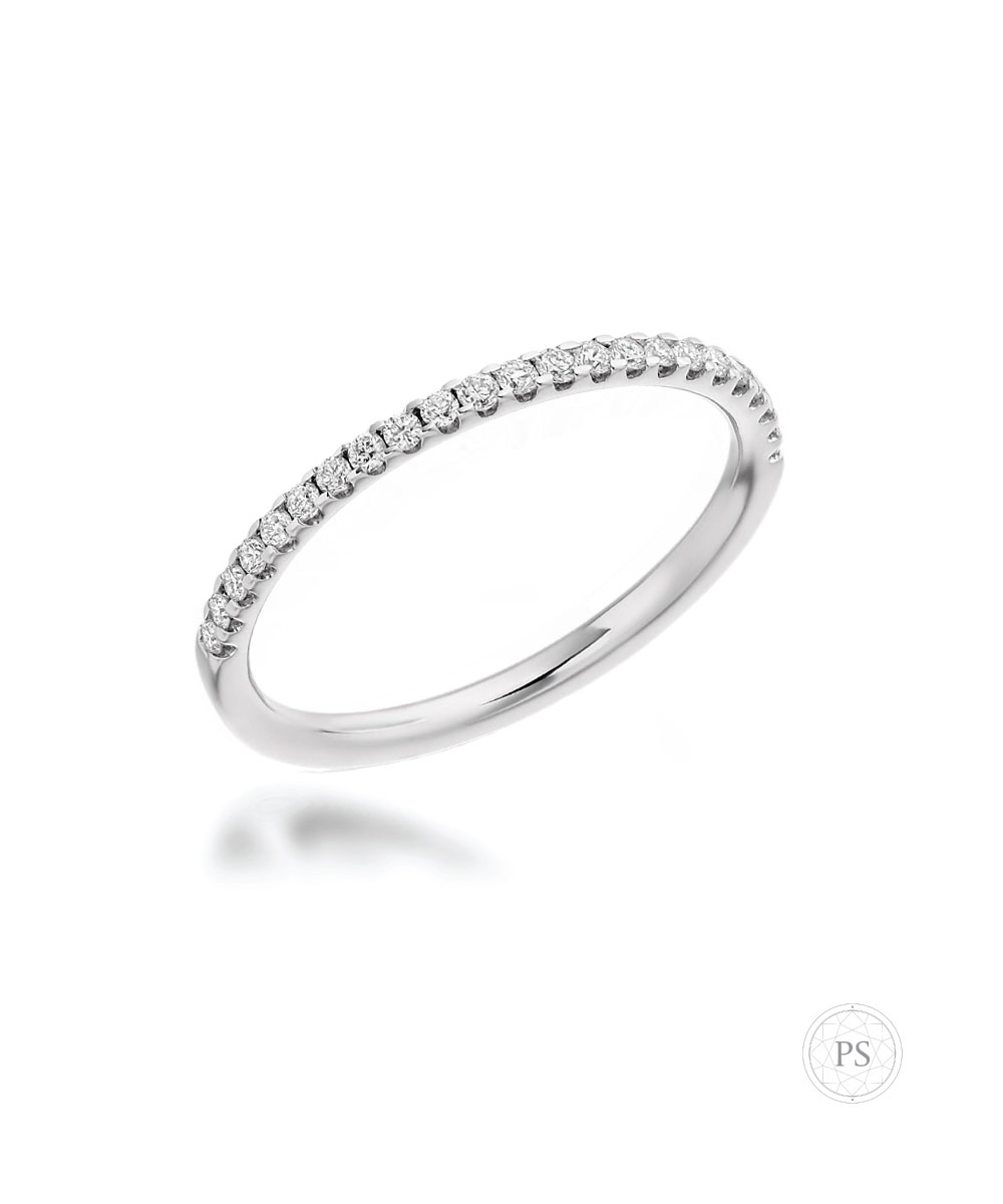 Platinum Skinny Claw Set Diamond Wedding Ring
