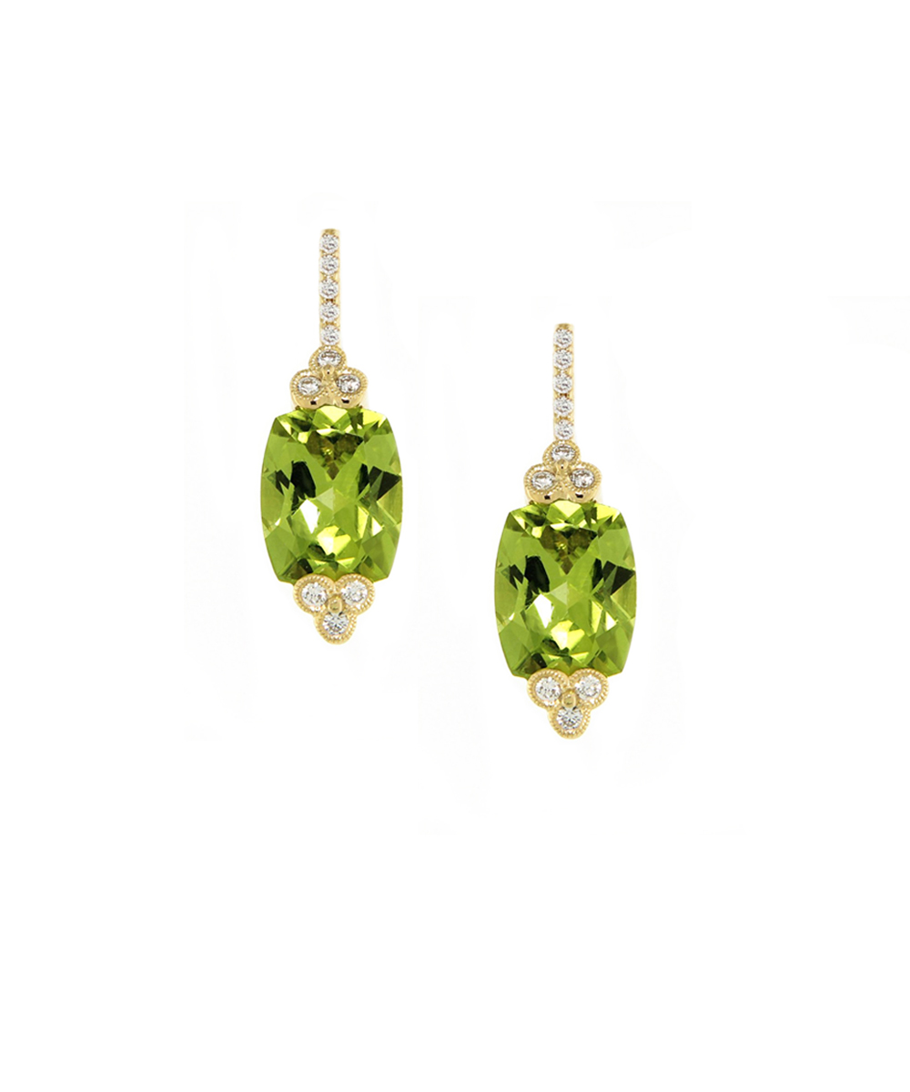 Ungar & Ungar Peridot & Diamond Drop Earrings