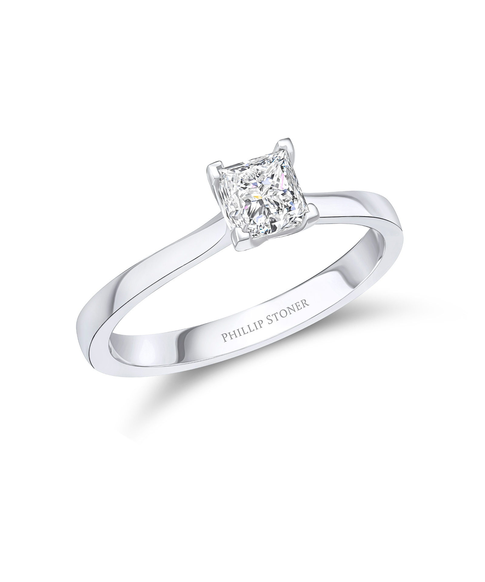 0.50ct Princess Cut Slim Engagement Ring - Phillip Stoner The Jeweller