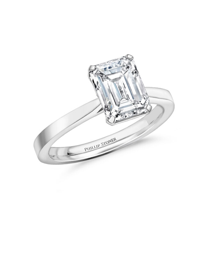 1.50ct Emerald Cut Open Tulip Diamond Engagement Ring