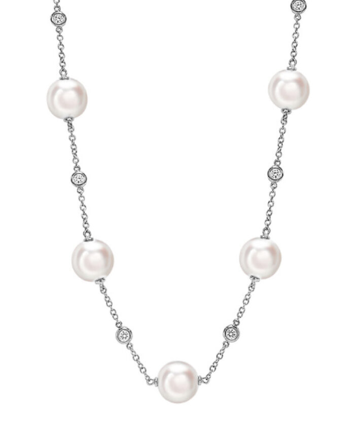 Akoya Pearl & Diamond Long Necklace