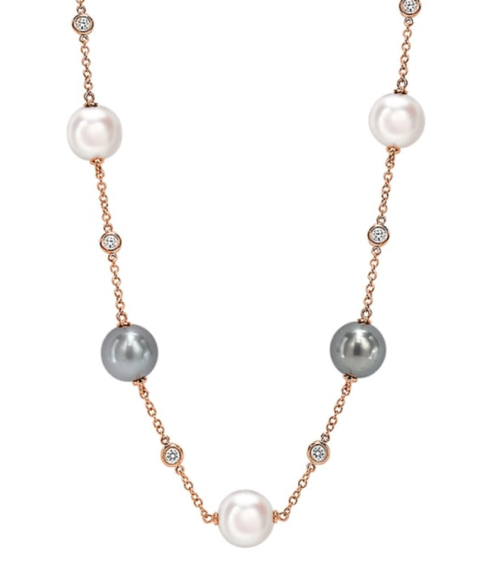Akoya, Tahitian Pearl & Diamond Long Necklace