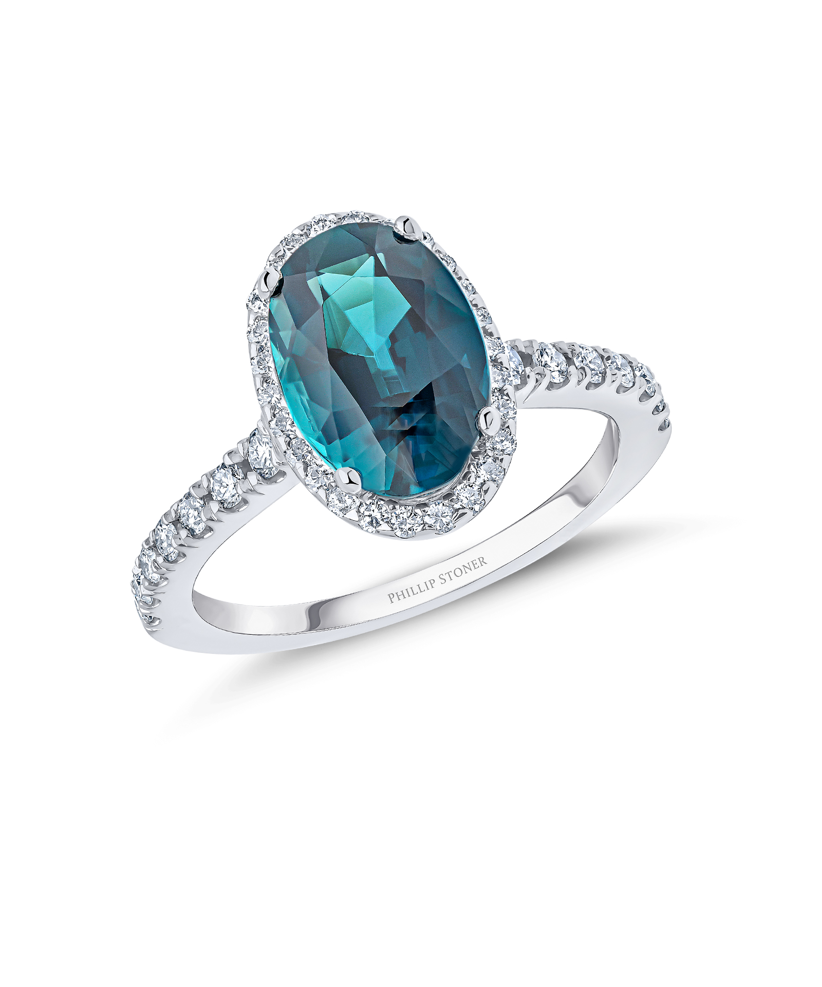 Teal Indicolite & Diamond Thea Cocktail Ring - Phillip Stoner The Jeweller