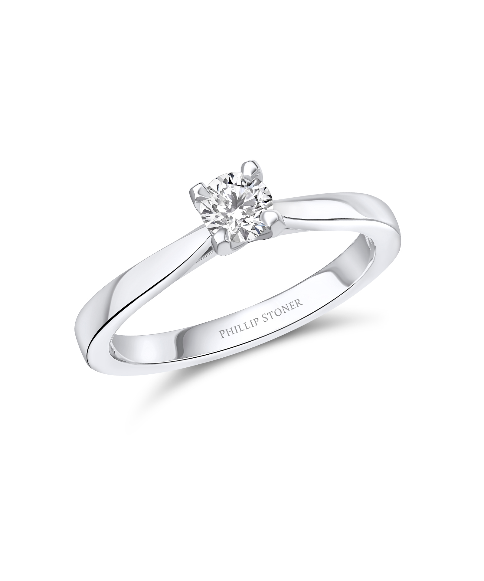 0.30ct Round Brilliant Cut Diamond Ring with Cathedral Setting - Phillip Stoner The Jeweller