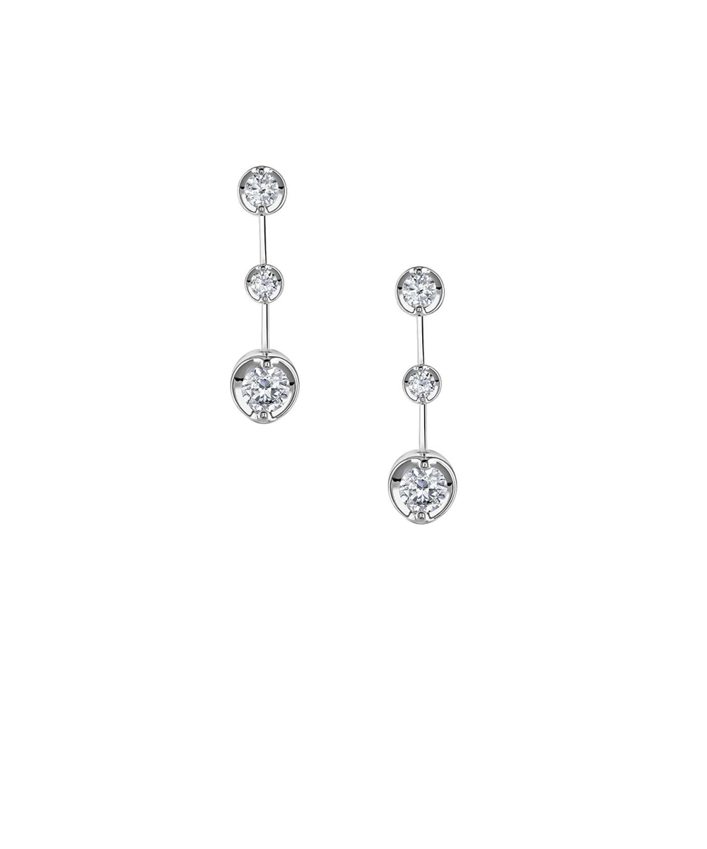 0.50ct Three Stone Diamond Drop Earrings