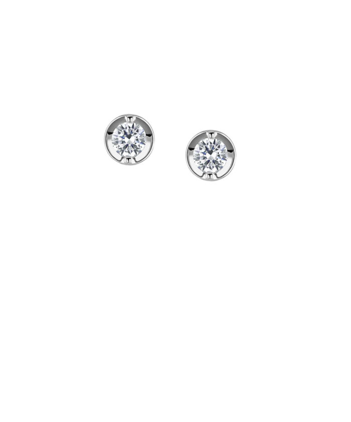 Diamond Two Claw Stud Earrings