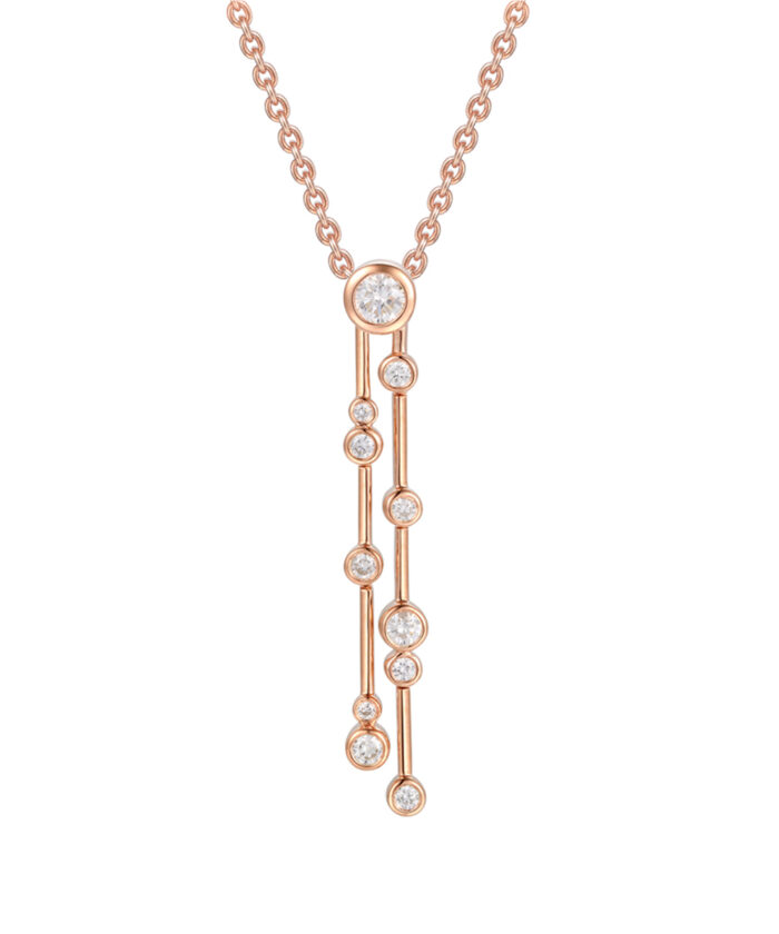 Rose Gold Diamond Cascade Pendant