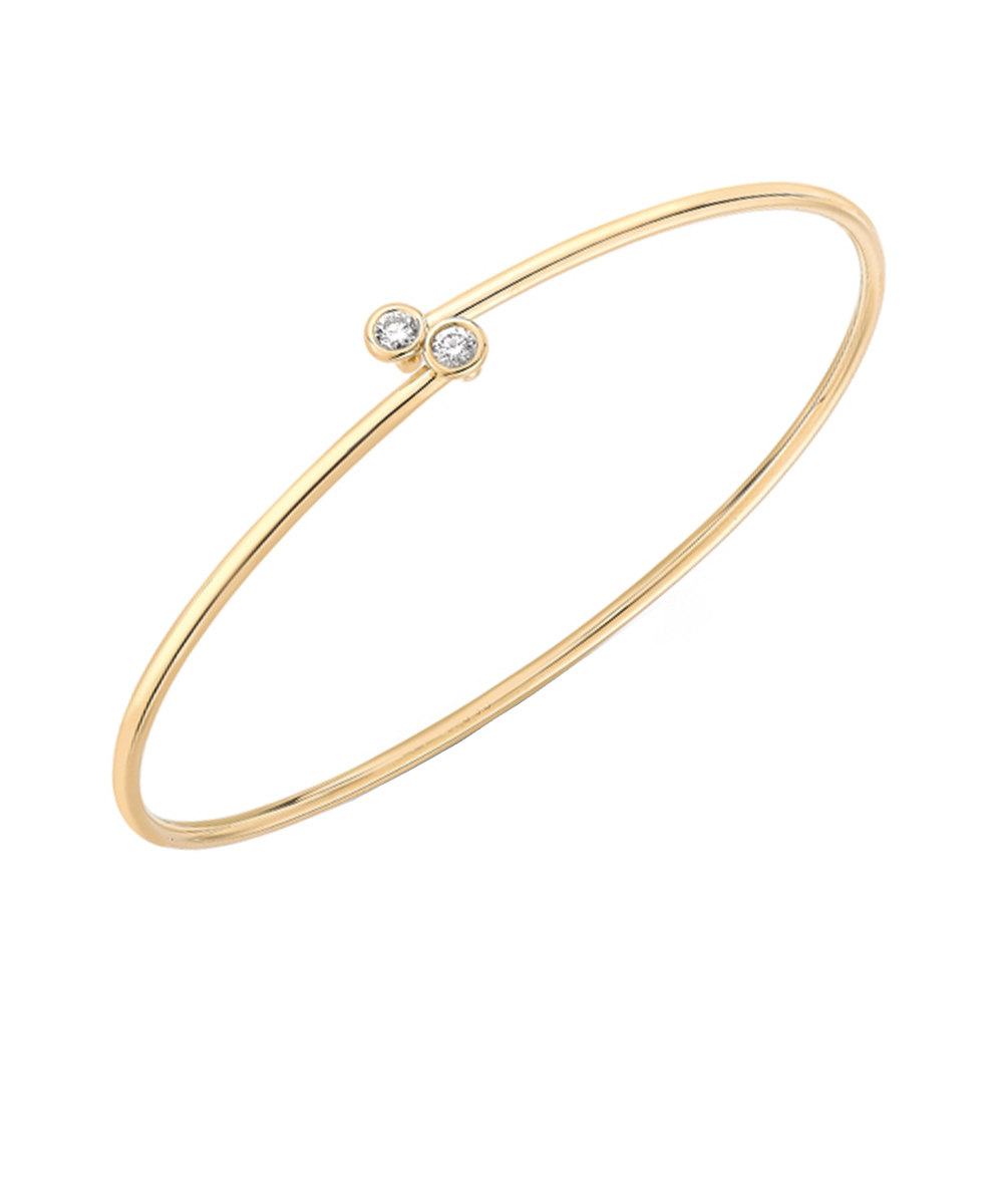 Yellow Gold Crossover Diamond Bangle