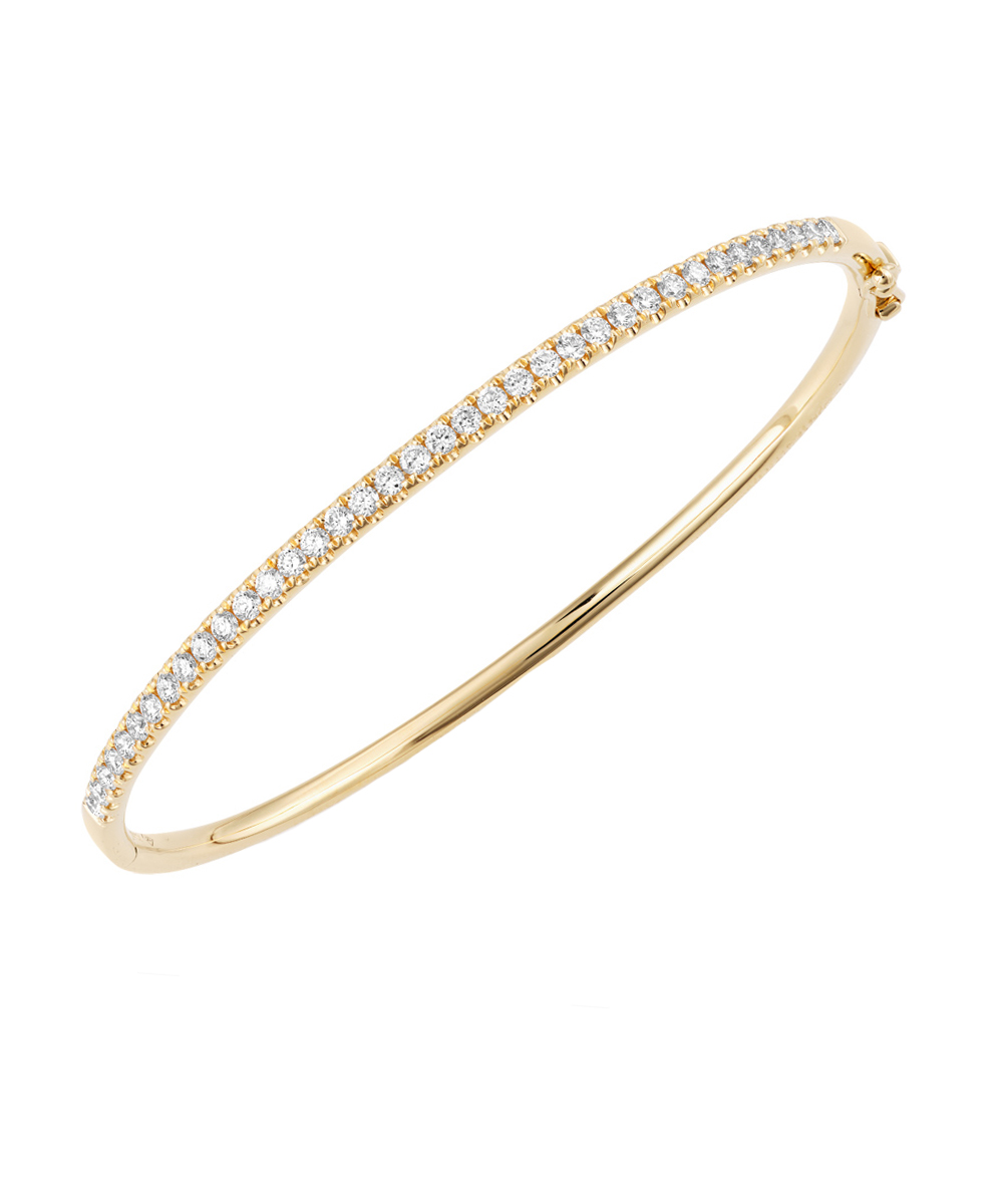 Yellow Gold Diamond Line Bangle