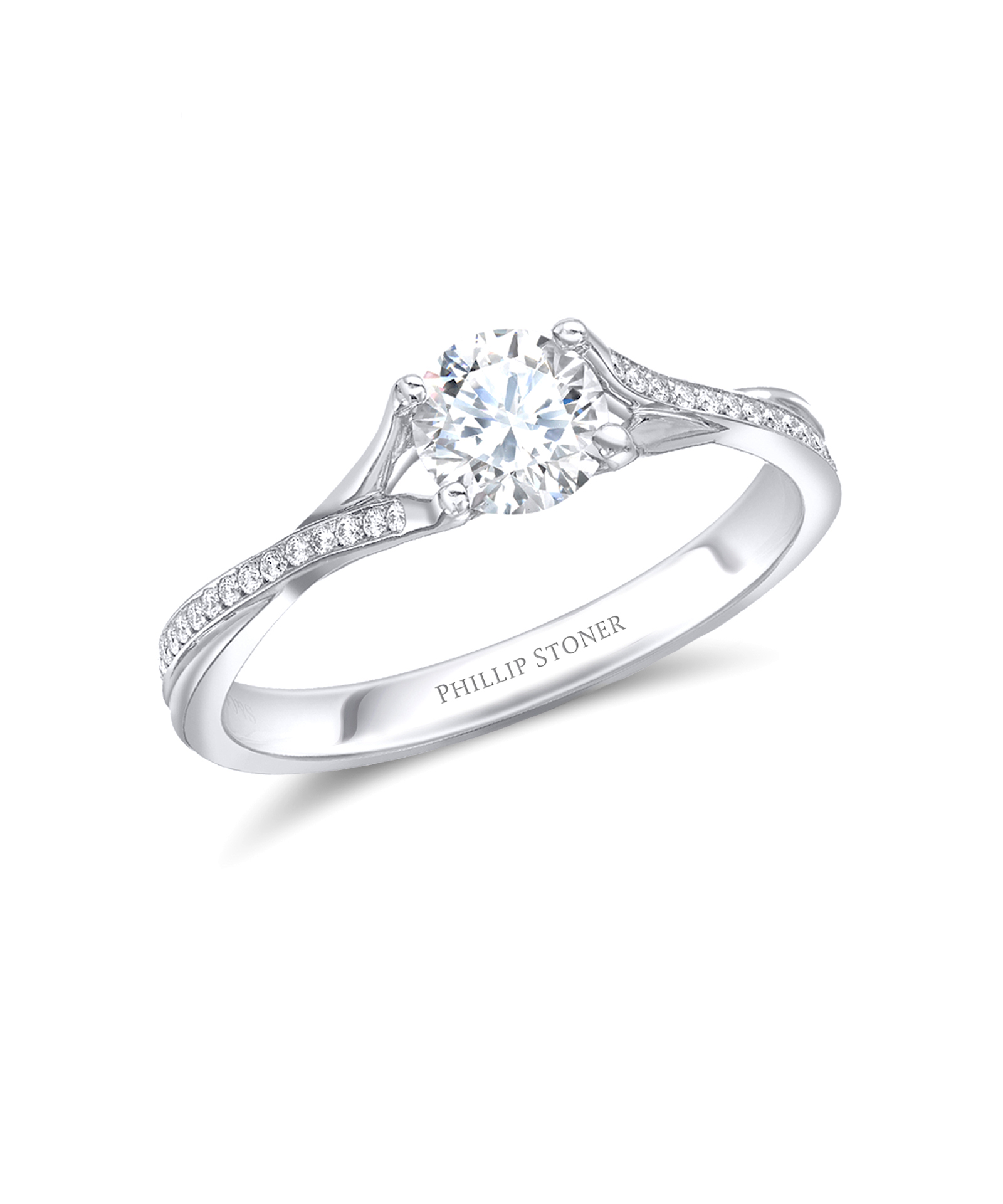 0.70ct Round Diamond Plaited Engagement Ring - Phillip Stoner The Jeweller