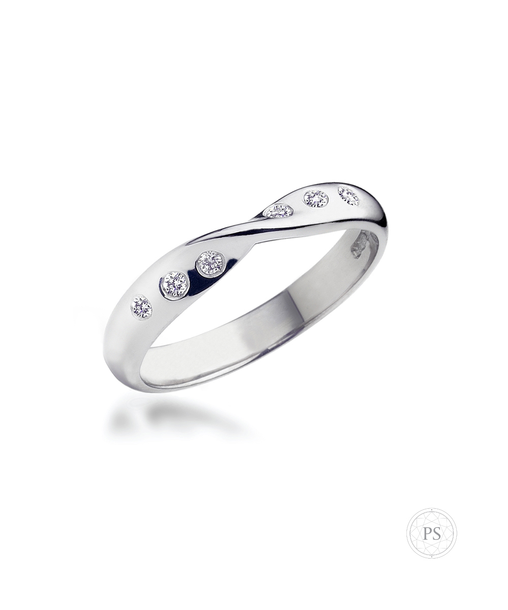 Platinum Pinched Wedding Band