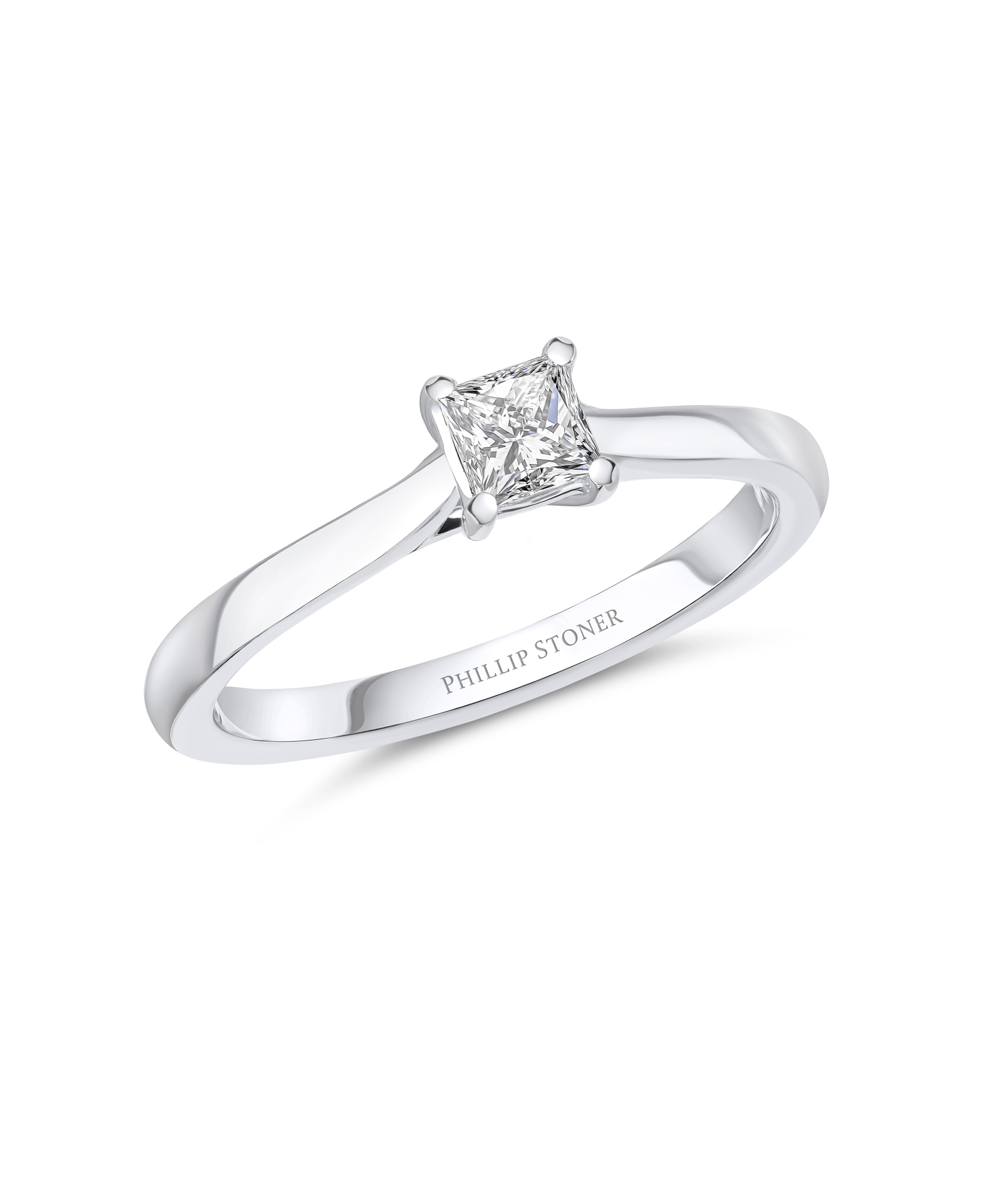 0.30ct Princess Cut Diamond Solitaire Engagement Ring - Phillip Stoner The Jeweller
