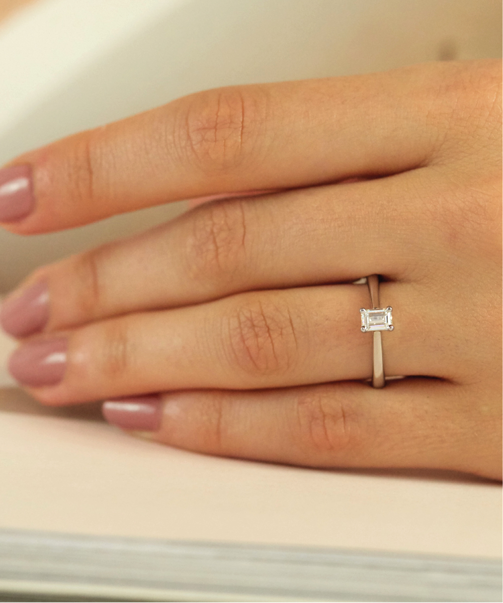 0.50ct Emerald Cut Diamond Solitaire Engagement Ring