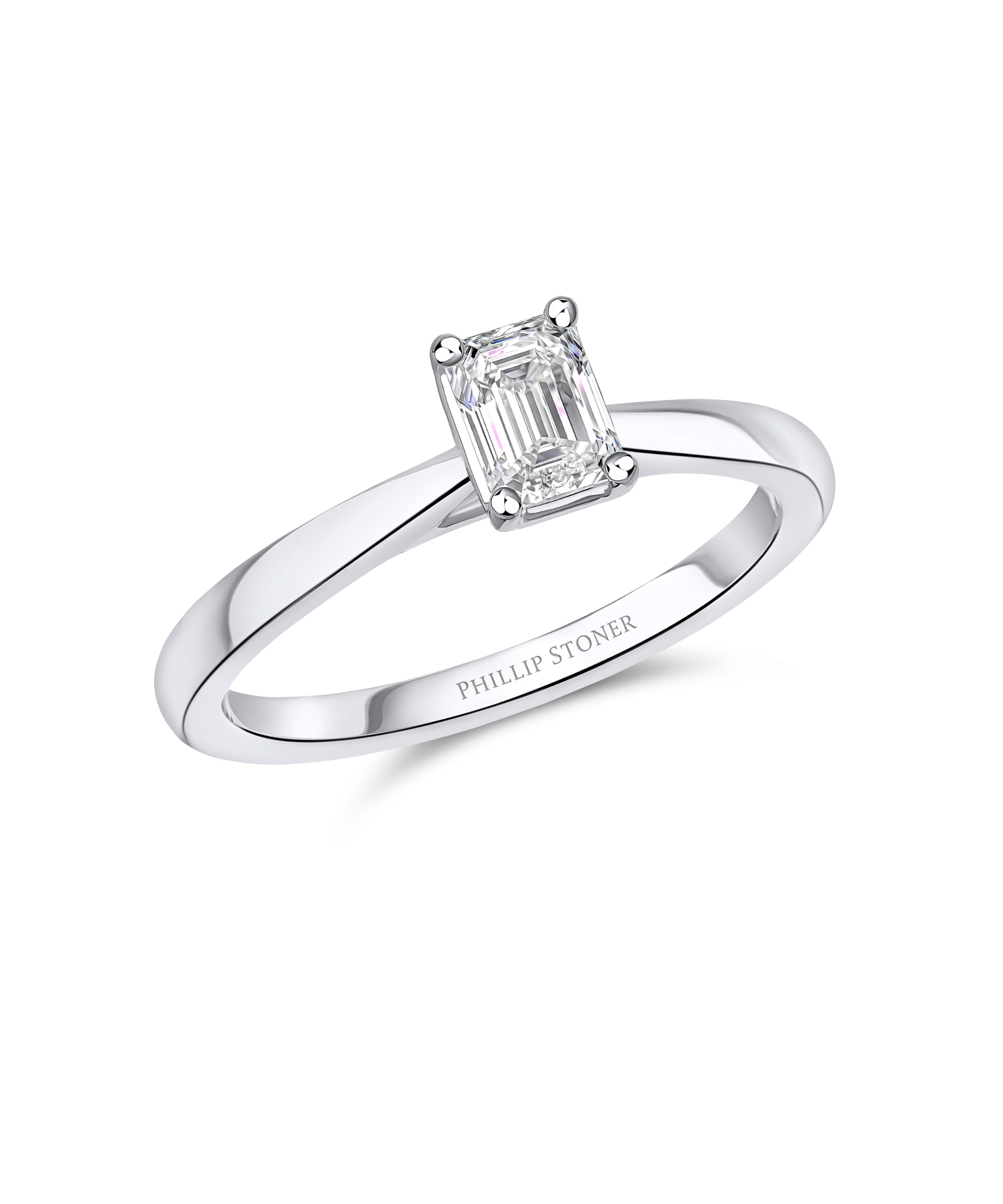 0.50ct Emerald Cut Diamond Solitaire Engagement Ring - Phillip Stoner The Jeweller